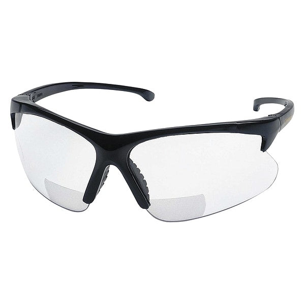 V60 30-06 Readers Safety Glasses, Clear Lenses, +2.5 Diopters, Black Frame, Unisex, 1 Pair