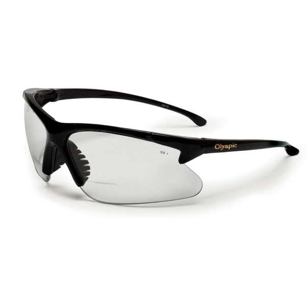 V60 30-06 Readers Safety Glasses, Clear Lenses, +1.5 Diopters, Black Frame, Unisex, 1 Pair