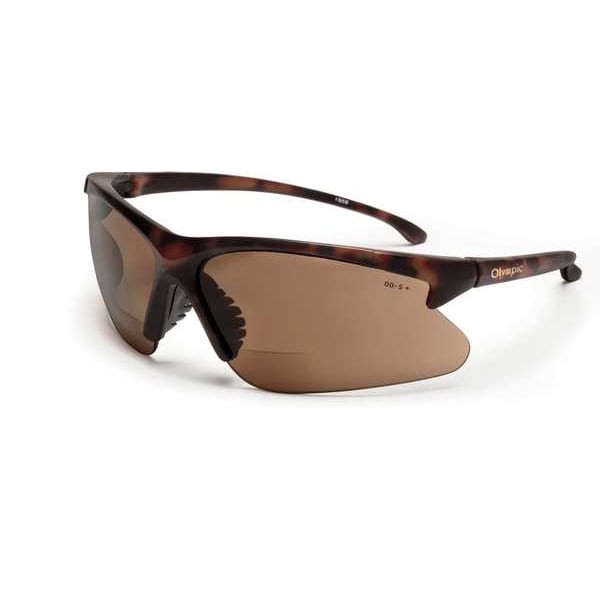 V60 30-06 Readers Safety Glasses, Smoke Lenses, +2.0 Diopters, Tortoise Frame, Unisex, 1 Pair