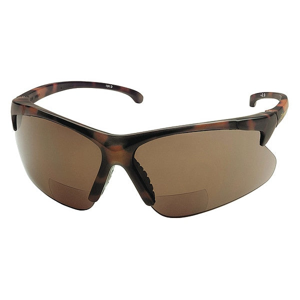 V60 30-06 Readers Safety Glasses, Smoke Lenses, +2.0 Diopters, Tortoise Frame, Unisex, 1 Pair