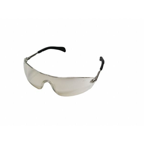 Safety Glasses, Wraparound Gray Polycarbonate Lens, Scratch-Resistant