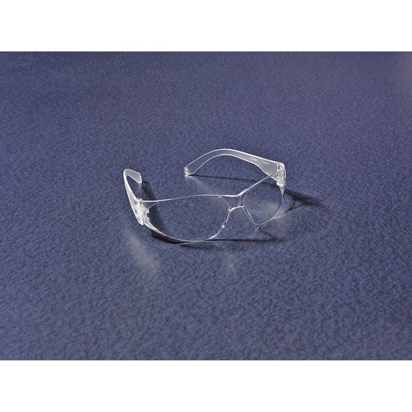Safety Glasses, Wraparound Clear Polycarbonate Lens, Anti-Fog, Scratch-Resistant