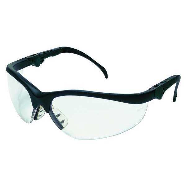 Safety Glasses, Wraparound Clear Polycarbonate Lens, Scratch-Resistant