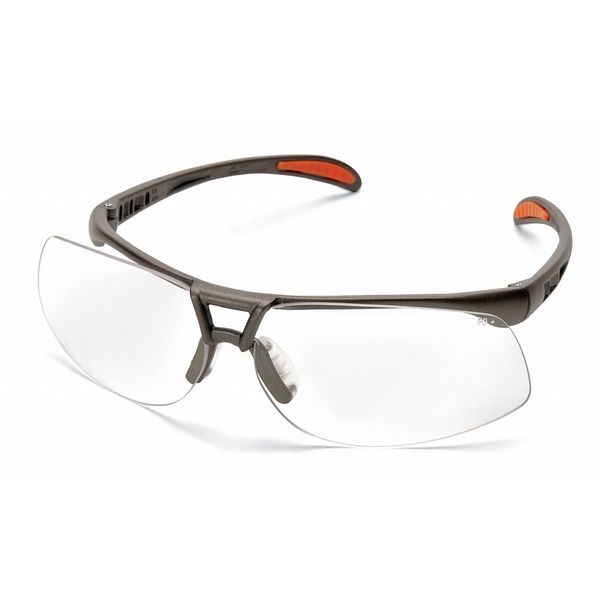 Safety Glasses, Wraparound Clear Polycarbonate Lens, Scratch-Resistant