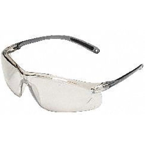 Safety Glasses, Wraparound TSR Gray Polycarbonate Lens, Scratch-Resistant