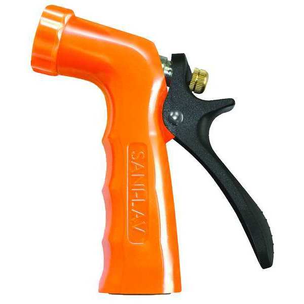 Pistol Grip Water Nozzle, 3/4 in Female, 100 psi, 6.5 gpm, Safety Orange