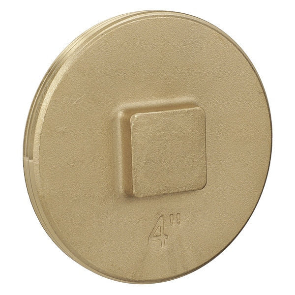 Cleanout Plug, 4 In, Brass