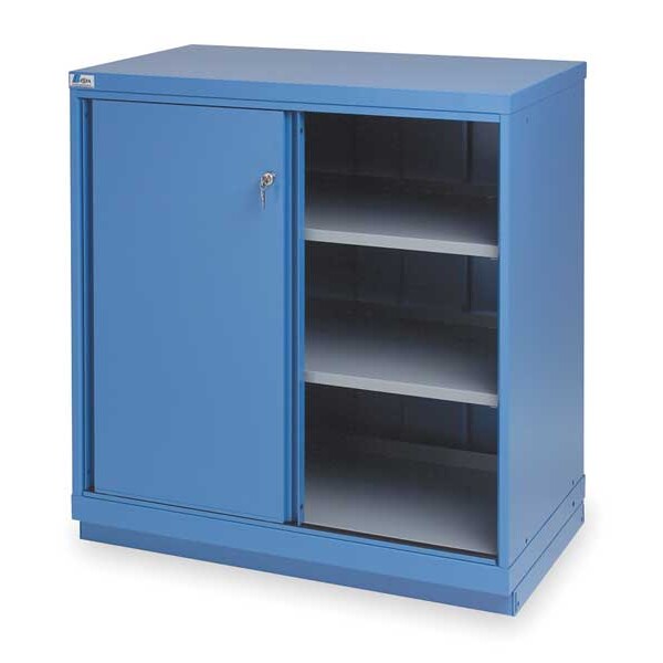 Steel Sliding Door Base Shelf Cabinet, 40.28 in W, 39-3/8 in H