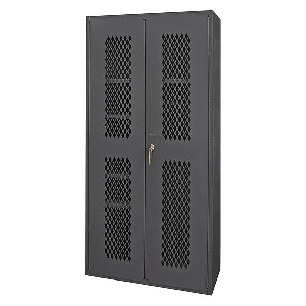 14 ga. ga. Steel Storage Cabinet, 36 in W, 84 in H, Stationary