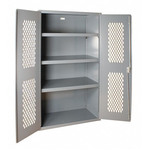 14 ga. Heavy-Duty Steel Storage Cabinet, 36 in W, 72 in H, Stationary