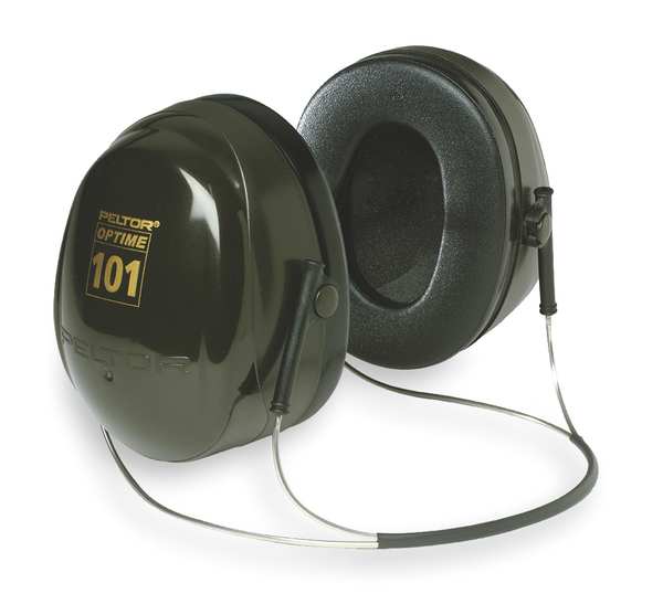 Behind-the-Neck Ear Muffs, 26 dB, Peltor Optime 101, Black/Green