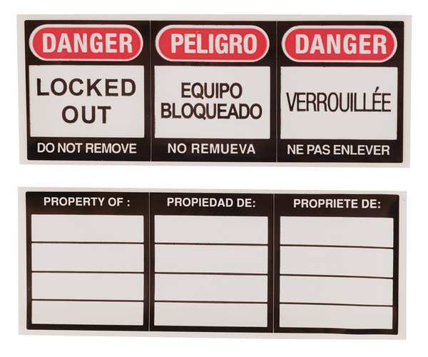 Lockout Label, 1-1/8 In. H, 3 In. W, PK6