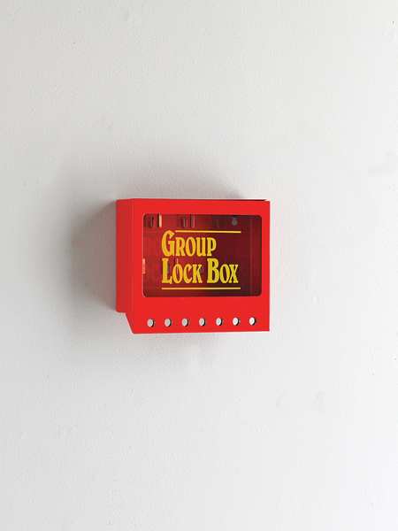 Group Lockout Box, 7 Locks Max, Red
