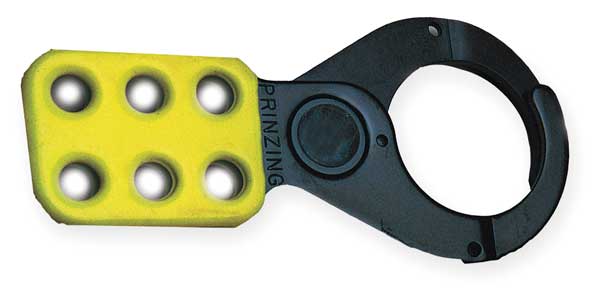 Lockout Hasp, Standard, 6 Lock, 5 In. L, Color: Yellow