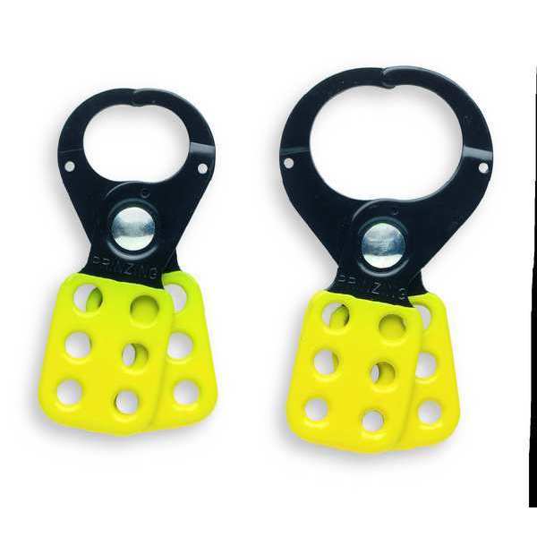 Lockout Hasp, Standard, 6 Lock, 5 In. L, Color: Yellow