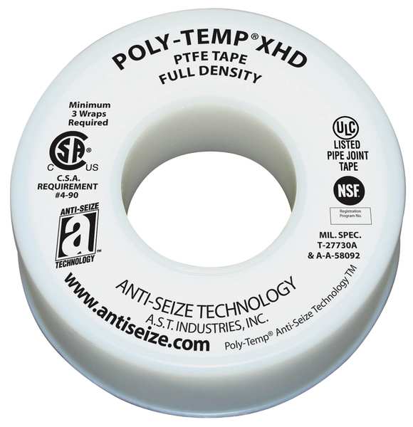 Thread Sealant Tape, 1/2 In. W, 260 In. L