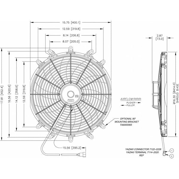 Cooling Fan, 16 Inch, 12 VDC, 1810 CFM