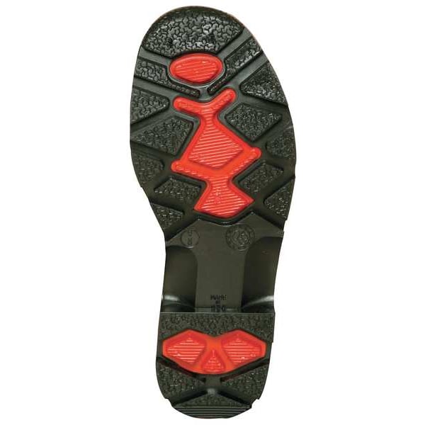 MAX Plain-Toe Women's Work Boots, PVC, Chemical-Resistant, 15 in H, Navy/Red/Black, Size 11, 1 Pair