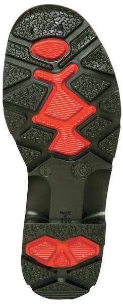 MAX Plain-Toe Women's Work Boots, PVC, Chemical-Resistant, 15 in H, Navy/Red/Black, Size 9, 1 Pair