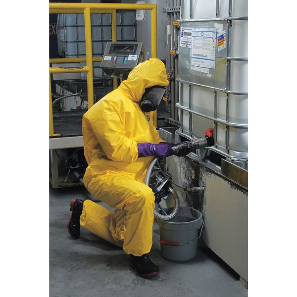 Hooded Disposable Coveralls, 12 PK, Yellow, KleenGuard A70, Zipper