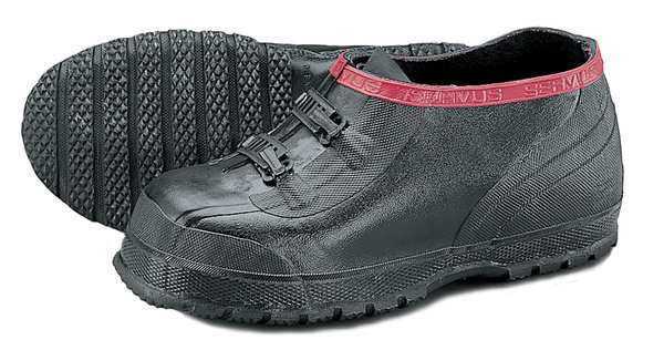 Overshoes, Mens, 9, 2-Buckle, Blk, Rubber, PR