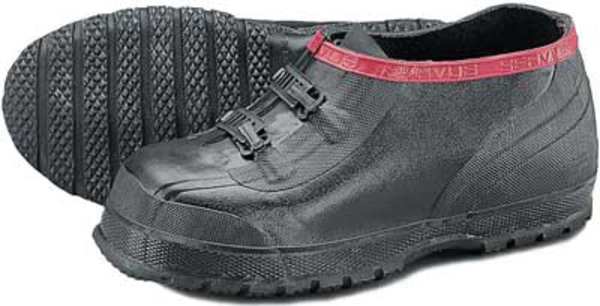 Overshoes, Men, 12, 2-Buckle, Blk, Rubber, PR