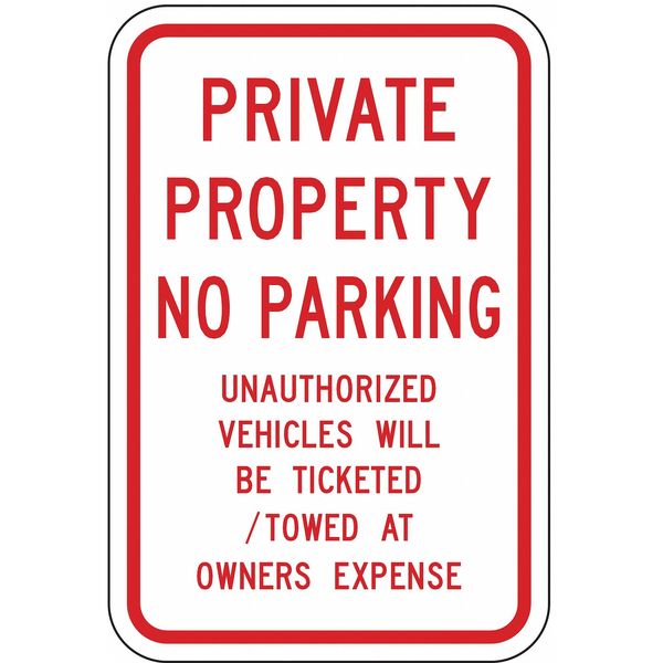 Private Property No Parking Sign, 18