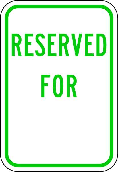 Reserved Parking Sign, 18