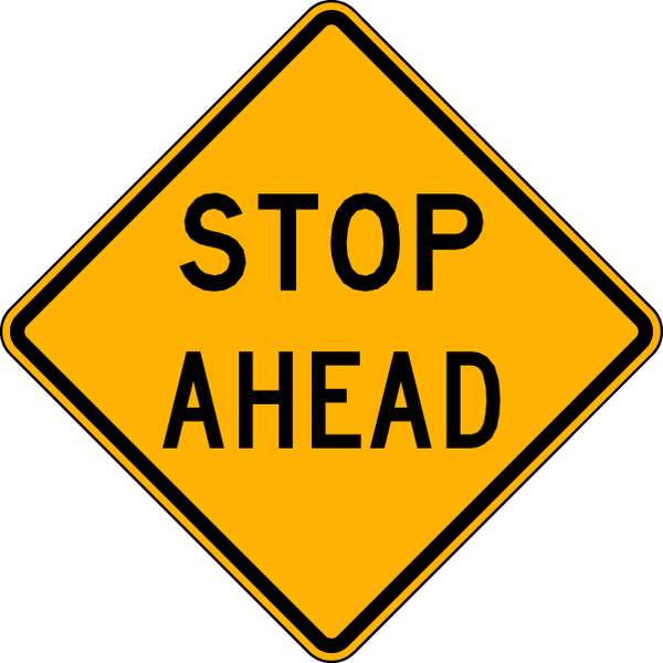Stop Ahead Traffic Sign, 24 in H, 24 in W, Aluminum, Diamond, English, LW3-1A-24HA