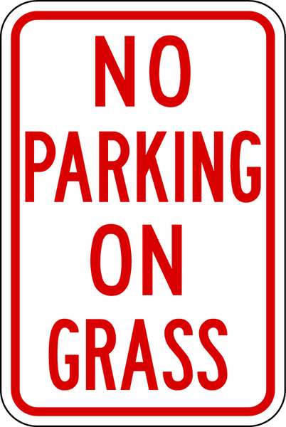 No Parking On Grass Parking Sign, 18