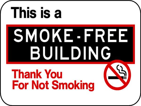 No Smoking Sign, 18 in H, 24 in W, Horizontal Rectangle, English, SM-006-24HA