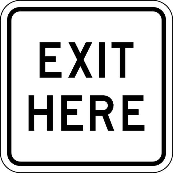 Exit Sign For Parking Lots, 18 in H, 18 in W, Aluminum, Square, English, LR7-66-18DA