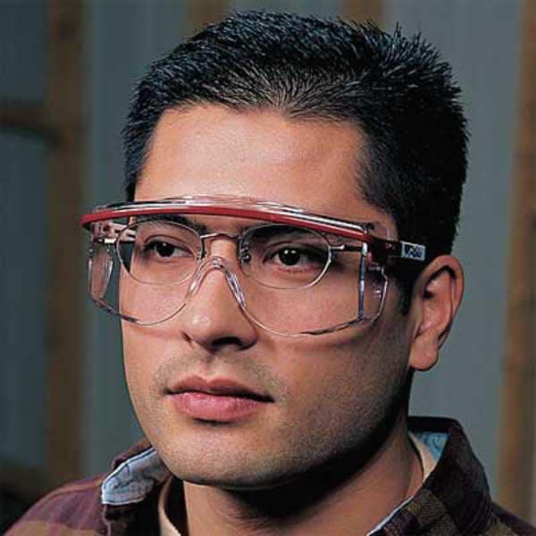 Safety Glasses, OTG Clear Polycarbonate Lens, Scratch-Resistant