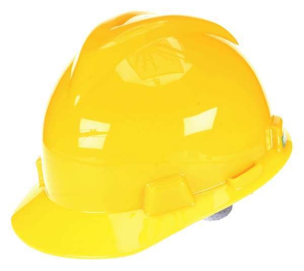 Front Brim Hard Hat, Type 1, Class E, Ratchet (4-Point), Yellow