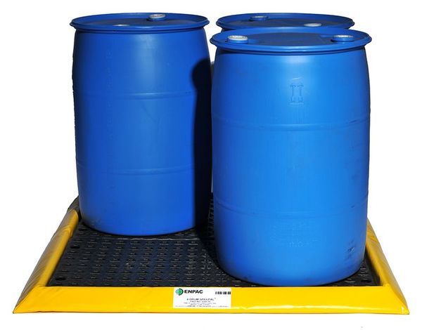 Drum Spill Containment Pallet, 29 gal Spill Capacity, 4 Drum, 5 lbs., PVC Fabric