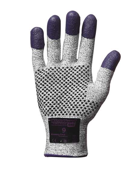 G60 Purple Nitrile Cut Resistant Gloves, Grey/Black, Purple Fingertips, Ambidextrous, SM, 1 Pair
