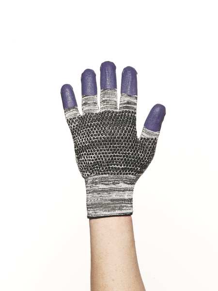 G60 Purple Nitrile Cut Resistant Gloves, Grey/Black, Purple Fingertips, Ambidextrous, SM, 1 Pair