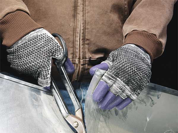G60 Purple Nitrile Cut Resistant Gloves, Grey/Black, Purple Fingertips, Ambidextrous, SM, 1 Pair