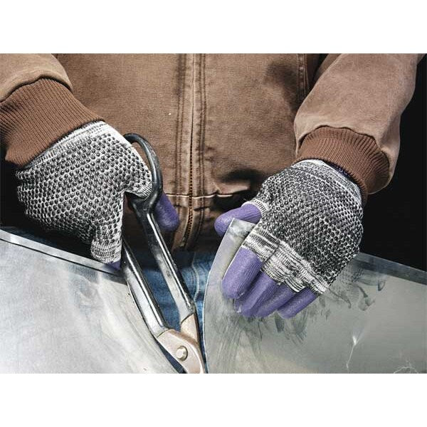 G60 Purple Nitrile Cut Resistant Gloves, Grey/Black, Purple Fingertips, Ambidextrous, 2XL, 1 Pair