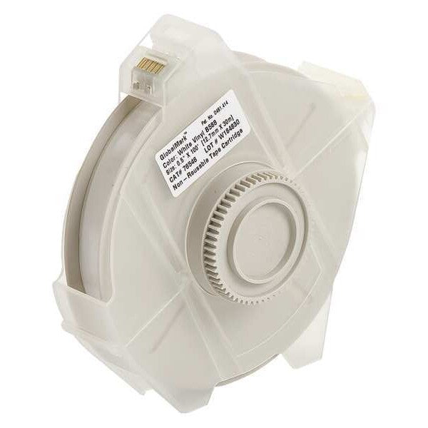 Tape, White, 100 ft. L, 1/2 In. W
