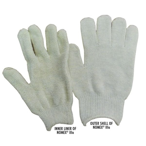 Heat Resistant Gloves, White, Nomex III, PR