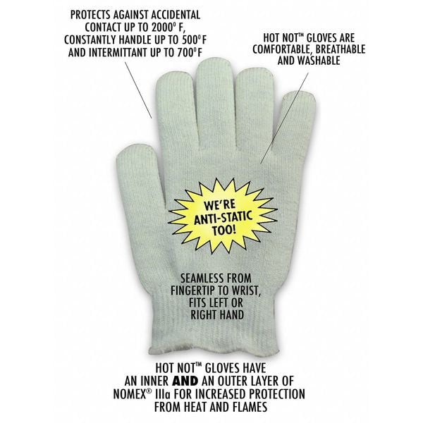 Heat Resistant Gloves, White, Nomex III, PR