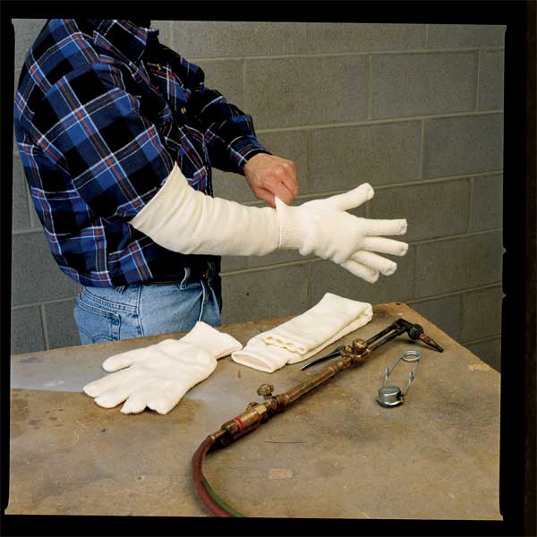 Heat-Resistant Sleeve w/Thumbhole, White, Nomex III-Â¿