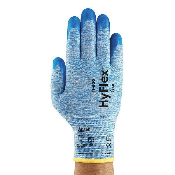 Nitrile Coated Gloves, Palm Coverage, Blue, XS, PR