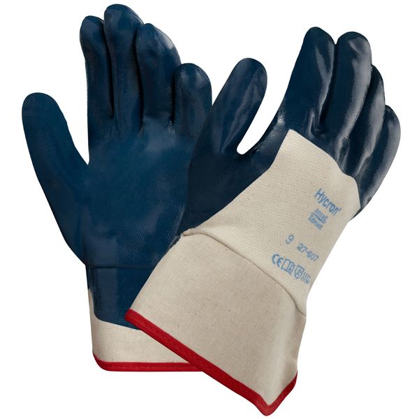 Nitrile Coated Gloves, 3/4 Dip Coverage, Blue, XL, PR