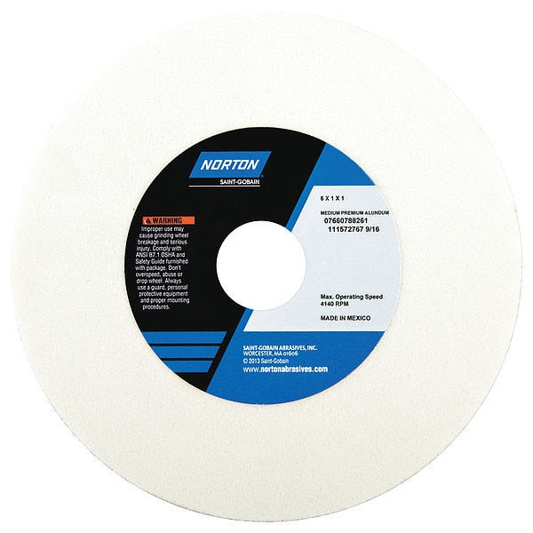 Grinding Wheel, T1, 6x1x1, AO, 60G, White