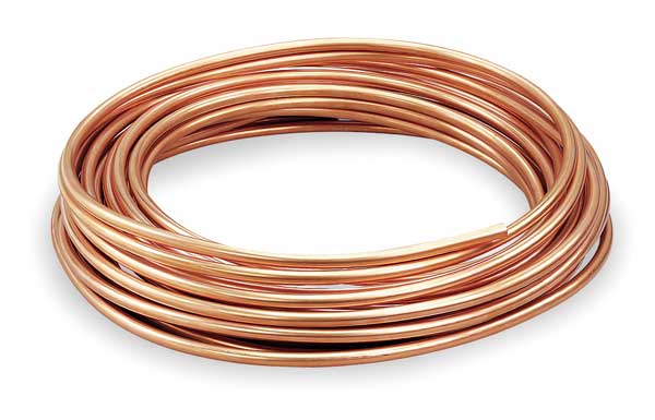 Coil Copper Tubing, 3/8 in Outside Dia, 60 ft Length, Type L
