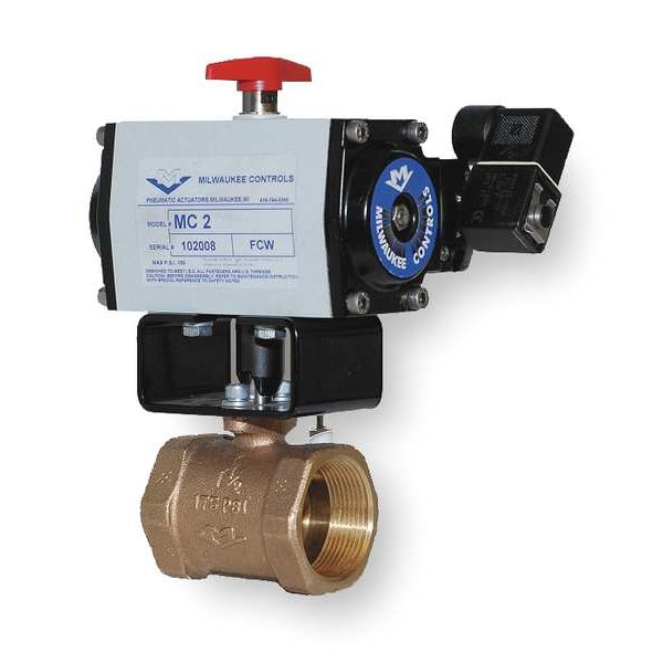 Butterfly Valve, Dbl Acting, Bronze, 1 In.