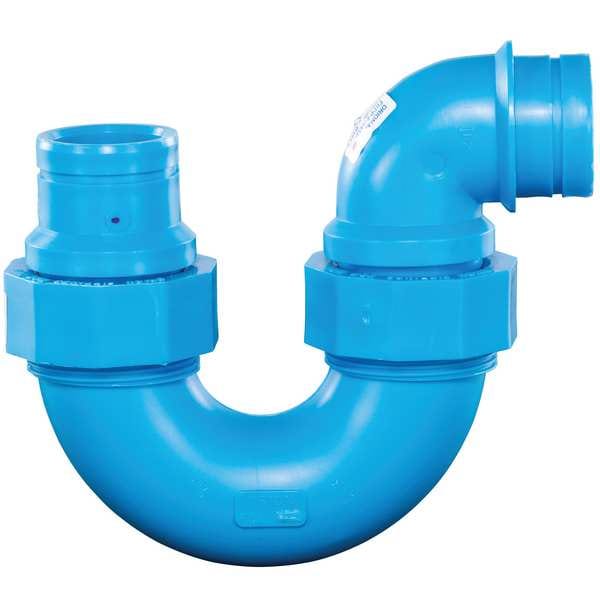 Polypropylene, Blue Finish, Union P-Trap