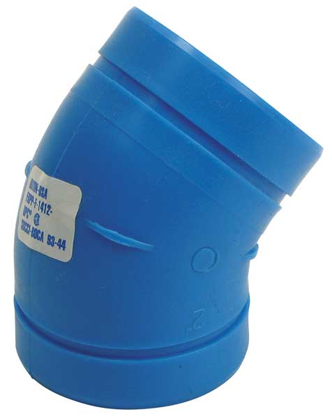45 Degree Elbow, Polypropylene, 1-1/2
